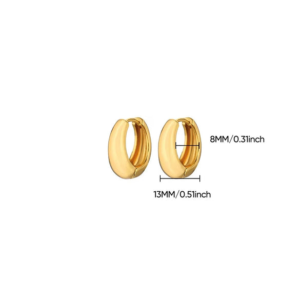 Copper Electroplated Circle Earrings Simple Geometric Unisex