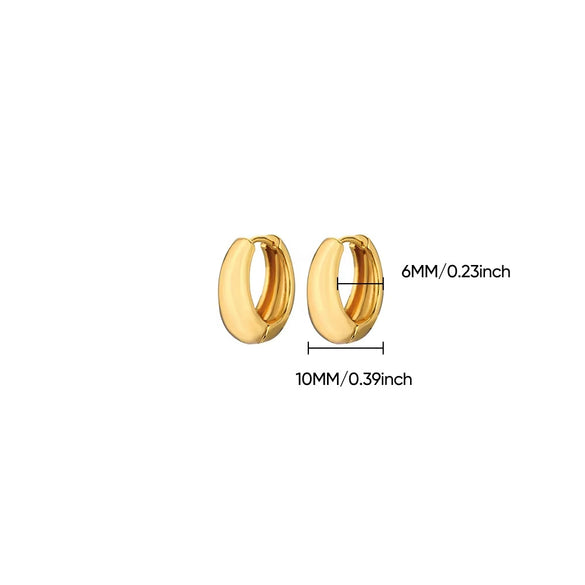Copper Electroplated Circle Earrings Simple Geometric Unisex