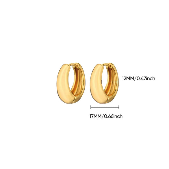 Copper Electroplated Circle Earrings Simple Geometric Unisex