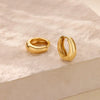 Copper Electroplated Circle Earrings Simple Geometric Unisex