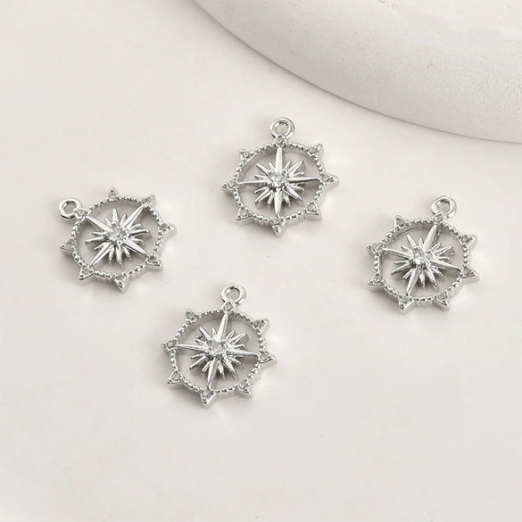 Copper Electroplated Colorpreserving Cross Star Sparkling Zircon Pendant Diy Handmade Jewelry Accessories