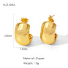 Copper Electroplated Creative Smooth Cshaped Heavy Industry Women's Earrings