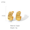 Copper Electroplated Creative Smooth Cshaped Heavy Industry Women's Earrings