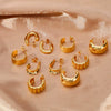 Copper Electroplated Creative Smooth Cshaped Heavy Industry Women's Earrings