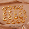 Copper Electroplated Creative Smooth Cshaped Heavy Industry Women's Earrings