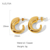 Copper Electroplated Creative Smooth Cshaped Heavy Industry Women's Earrings