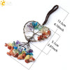 Copper Electroplated Crystal And Colorful Stone Heart And Round Tree Of Life Pendant Hanging Accessory With Floral Ancient Style