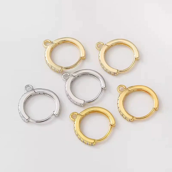 Copper Electroplated Ear Hook Earrings Hanging Buckle Opening Universal Buckle Diy Handmade Jewelry Accessories