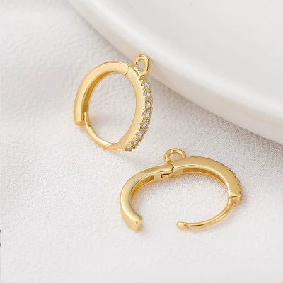 Copper Electroplated Ear Hook Earrings Hanging Buckle Opening Universal Buckle Diy Handmade Jewelry Accessories