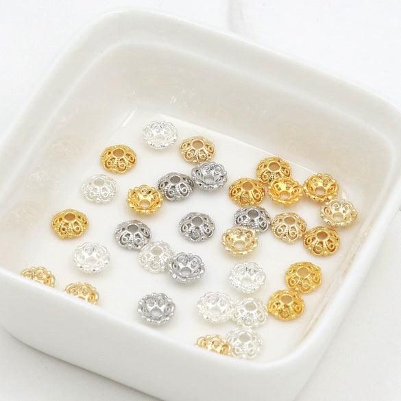 Copper Electroplated Flower Holder Bead Holder Handmade Beaded Bracelet Jewelry Accessories