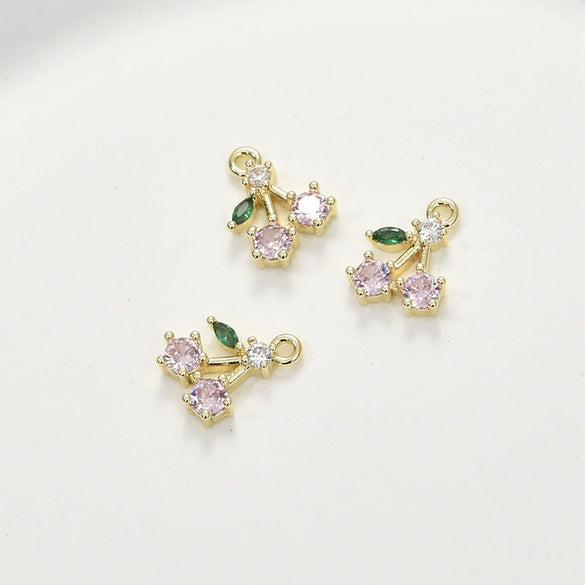 Copper Electroplated Fruit Grape Pineapple Strawberry Zircon Pendant Jewelry Accessories