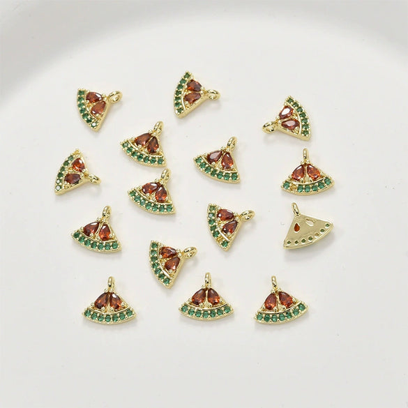 Copper Electroplated Fruit Grape Pineapple Strawberry Zircon Pendant Jewelry Accessories