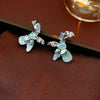 Copper Electroplated Geometric Bow Tassel Women's Earrings