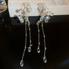 Copper Electroplated Geometric Bow Tassel Women's Earrings