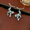Copper Electroplated Geometric Bow Tassel Women's Earrings