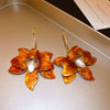 Copper Electroplated Geometric Bow Tassel Women's Earrings