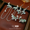 Copper Electroplated Geometric Bow Tassel Women's Earrings