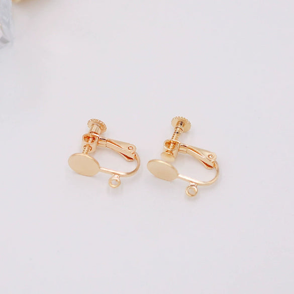Copper Electroplated Handmade Ear Clip With Hanging Ring Jewelry Accessories