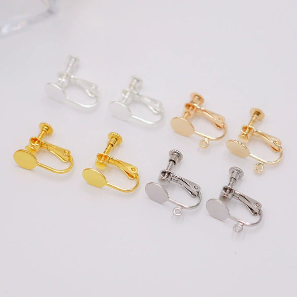 Copper Electroplated Handmade Ear Clip With Hanging Ring Jewelry Accessories