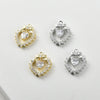 Copper Electroplated Heart Bow Inlaid Zircon Pendant Jewelry Accessories