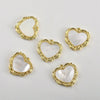 Copper Electroplated Heart Inlaid Shell Pendant Jewelry Accessories Material