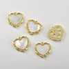 Copper Electroplated Heart Inlaid Shell Pendant Jewelry Accessories Material