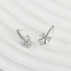 Copper Electroplated Inlaid Zircon Bow Pearl Earrings Accessories Hand Made