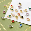 Copper Electroplated 18K Gold Color Retaining Round Zirconium Pendant Bracelet Necklace Ear Studs Earrings Accessories