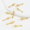 Copper Electroplated 18K Real Gold Belt Hanging Half Hole Pearl Pin Sheep's Eye Pendant Diy Accessories