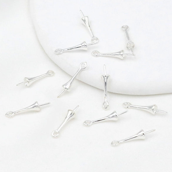 Copper Electroplated 18K Real Gold Belt Hanging Half Hole Pearl Pin Sheep's Eye Pendant Diy Accessories