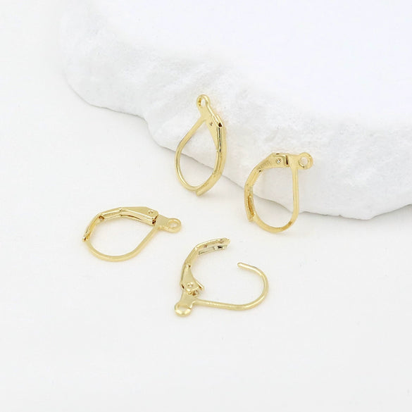 Copper Electroplated 18K Real Gold Earrings With French Ear Hooks Diy Accessories