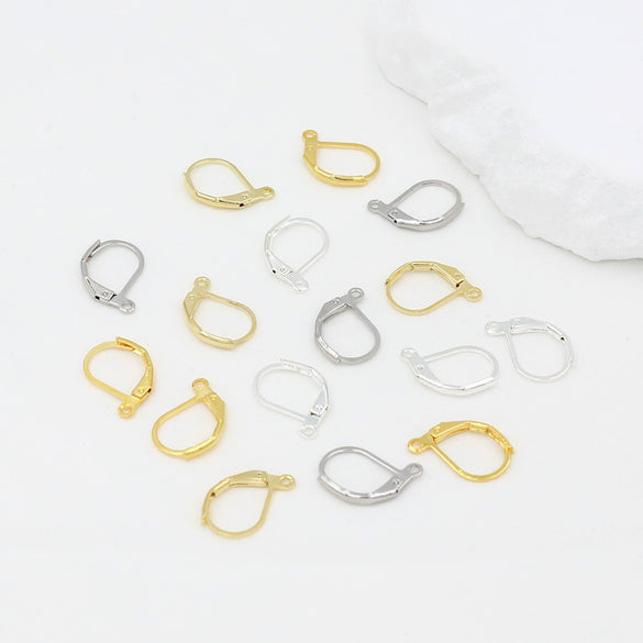 Copper Electroplated 18K Real Gold Earrings With French Ear Hooks Diy Accessories