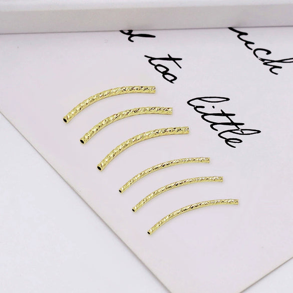 Copper Electroplated 18K Real Gold Faceted Threaded Elbow Diy Bracelet Necklace Accessories