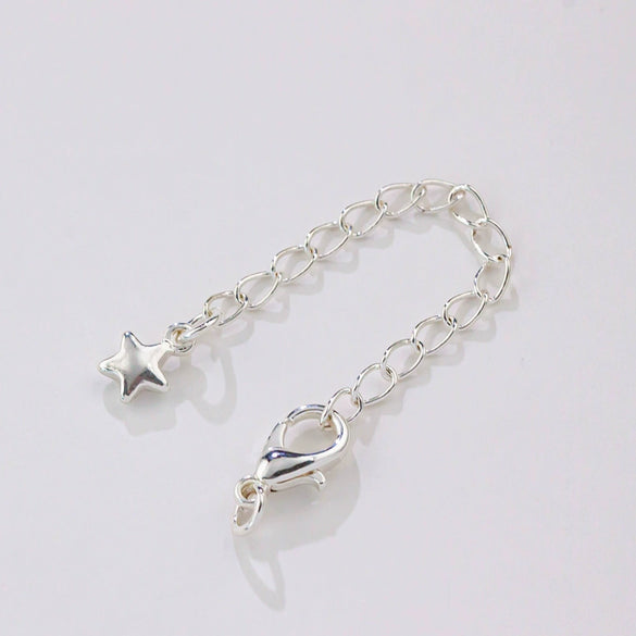 Copper Electroplated Lobster Buckle Love Tail Chain Bracelet Extension Chain With Fivepointed Star Diy Handmade Accessories