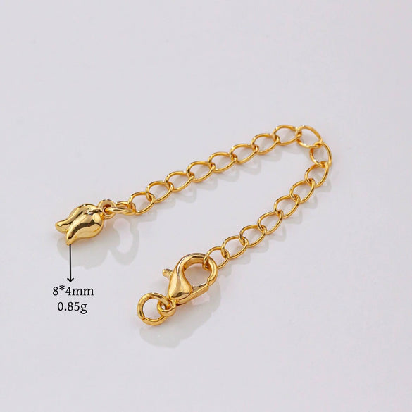 Copper Electroplated Lobster Buckle Love Tail Chain Bracelet Extension Chain With Fivepointed Star Diy Handmade Accessories