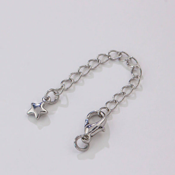 Copper Electroplated Lobster Buckle Love Tail Chain Bracelet Extension Chain With Fivepointed Star Diy Handmade Accessories