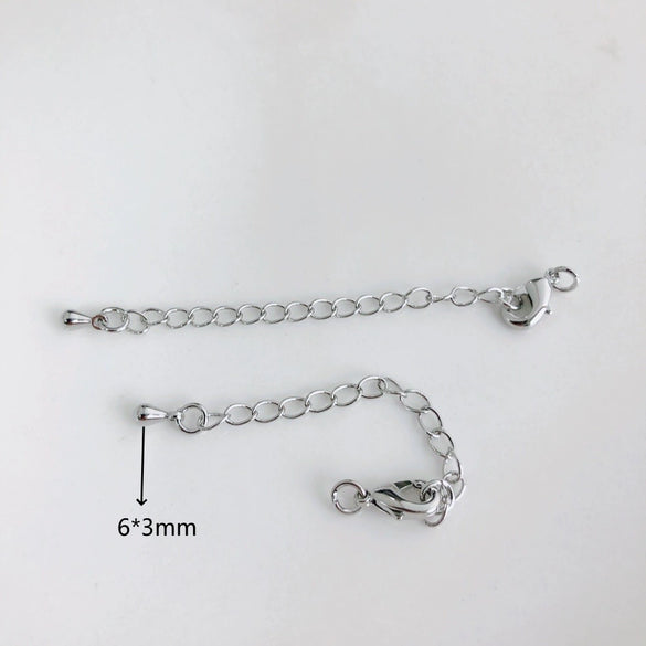 Copper Electroplated Lobster Buckle Love Tail Chain Bracelet Extension Chain With Fivepointed Star Diy Handmade Accessories