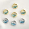 Copper Electroplated Ocean Whale Crystal Round Pendant Handmade Jewelry Accessories