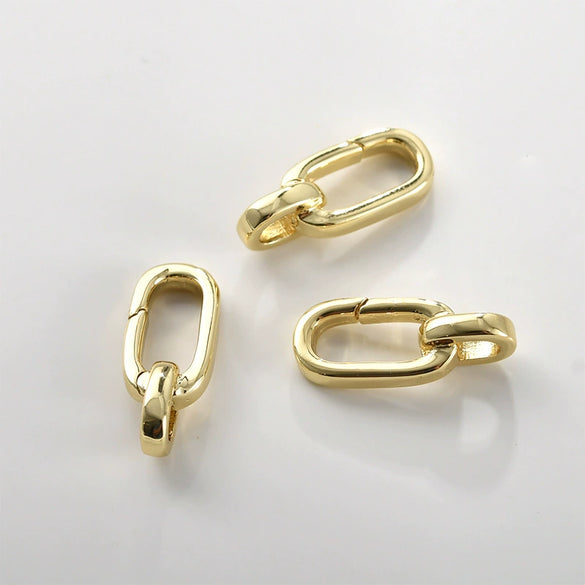 Copper Electroplated Oval Lobster Clasp Spring Buckle For Necklace And Bracelet Connection