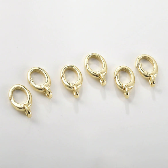 Copper Electroplated Oval Lobster Clasp Spring Buckle For Necklace And Bracelet Connection