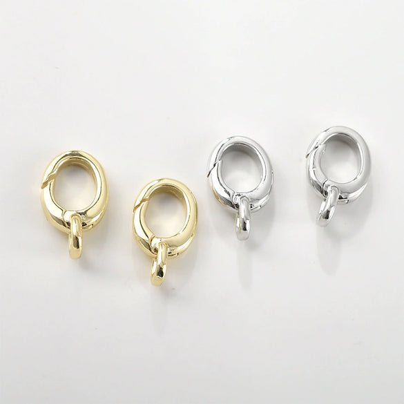 Copper Electroplated Oval Lobster Clasp Spring Buckle For Necklace And Bracelet Connection