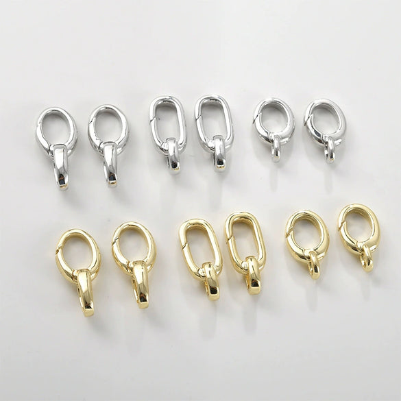 Copper Electroplated Oval Lobster Clasp Spring Buckle For Necklace And Bracelet Connection