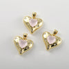 Copper Electroplated Pink Heart Inlaid Zircon Pendant Necklace Earrings Accessories