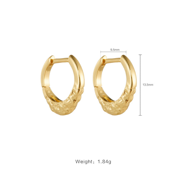 Copper Electroplated Platinum 18K Gold Earrings With Zircon Simple Allmatch Light Luxury Style