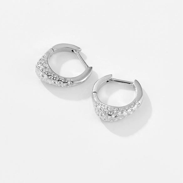 Copper Electroplated Platinum 18K Gold Earrings With Zircon Simple Allmatch Light Luxury Style