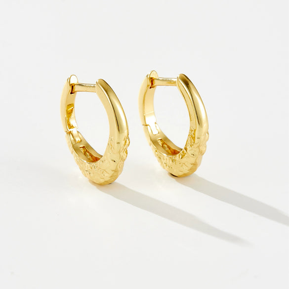 Copper Electroplated Platinum 18K Gold Earrings With Zircon Simple Allmatch Light Luxury Style