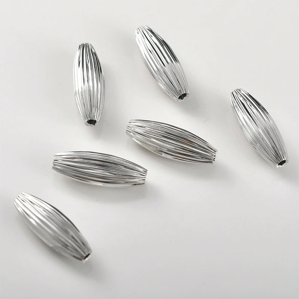 Copper Electroplated Pleated Olive Rhombus Cylindrical Spacer Beads Jewelry Accessories