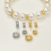 Copper Electroplated Real Gold Geometric Small Flower Zircon Large Hole Beads Jewelry Making Material For Bracelet Necklace Earring