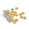 Copper Electroplated Real Gold Geometric Small Flower Zircon Large Hole Beads Jewelry Making Material For Bracelet Necklace Earring