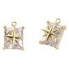 Copper Electroplated Retro Cross Star Long Square Pendant Jewelry Accessories For Diy Bracelet Necklace Earrings